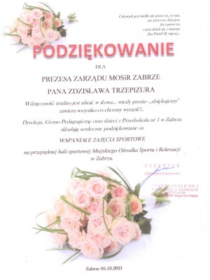 Podziękowania przedszkole